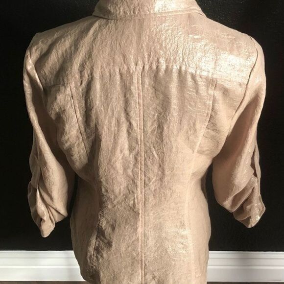 Calvin Klein Iridescent Gold Sheer Blouse - Picture 4 of 10